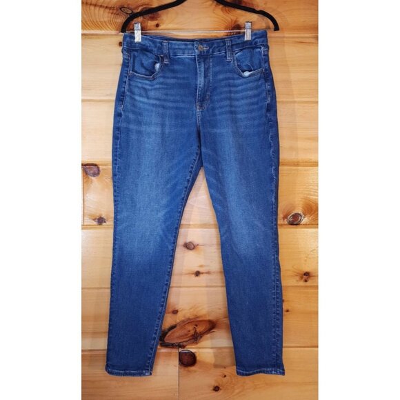 American Eagle Next Level Stretch Hi-Rise Jegging Blue Jeans Women 12 Short - Picture 1 of 10